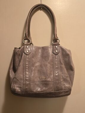 Frye Leather Shoulder Bag in Taupe Gray